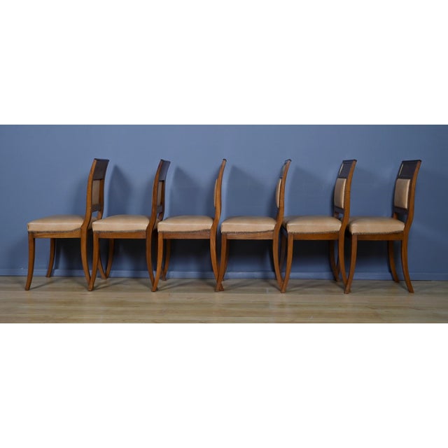Wood Directoire Style Mahogany Chairs, Late 19th Century, Set of 6 For Sale - Image 7 of 17