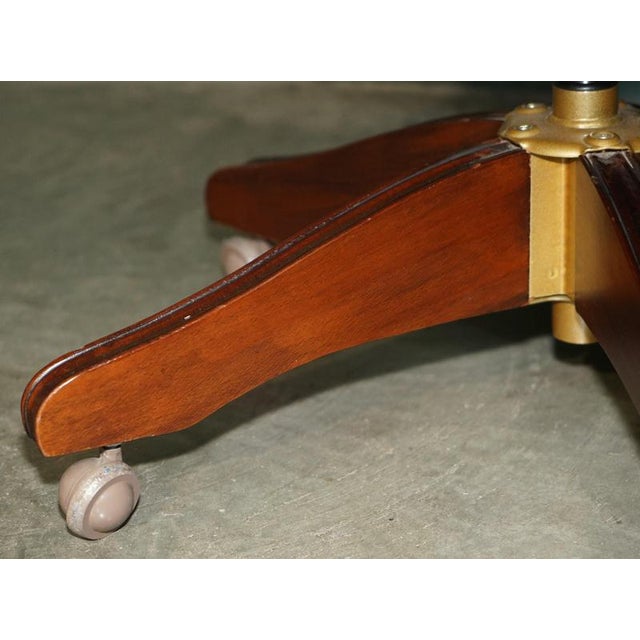 Vintage Tufted Leather Chesterfield Captain's Desk Chair For Sale - Image 9 of 18