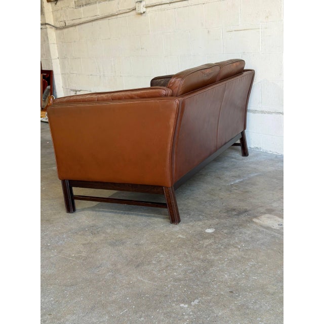 Damgaardens Møbler Brown Leather Loveseat Danish Mid-Century Modern 1970s For Sale - Image 10 of 13