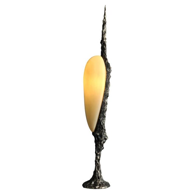 Metal Lv-426 Table Lamp in Patinated Cast Bronze by William Guillon For Sale - Image 7 of 7