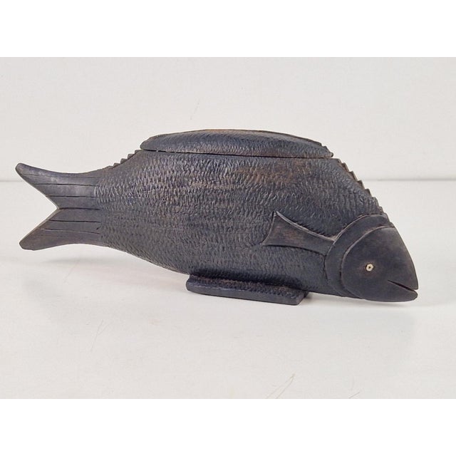 Wood Vintage African Fish in Hand Carved Ebony Wood, 1950s For Sale - Image 7 of 13