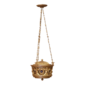 19th Century Italian Neoclassical Giltwood and Glass Chandelier With Figural Carvings