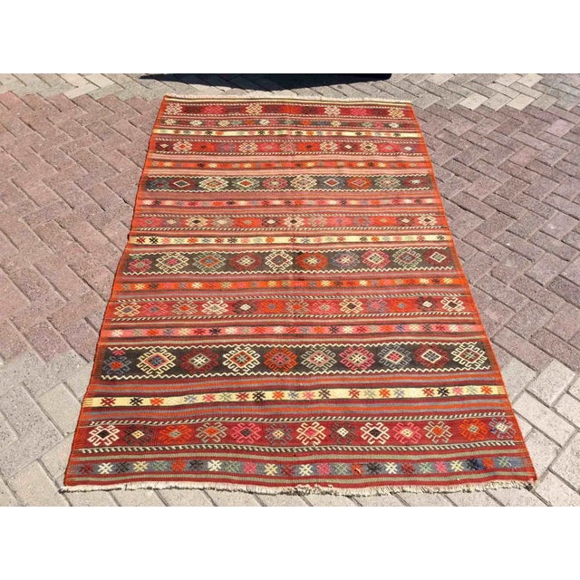 Tribal Vintage Kilim - 58" X 92" For Sale - Image 10 of 10