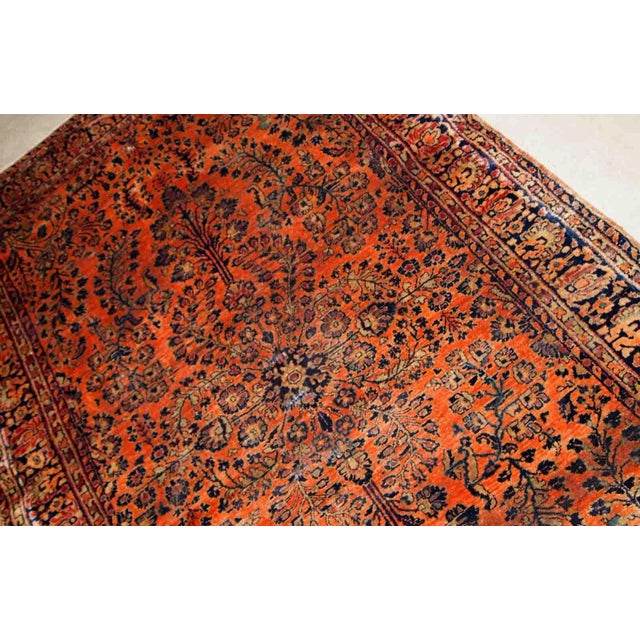 Persian 1920s Handmade Persian Sarouk Rug 4'1" X 6'4" For Sale - Image 3 of 8