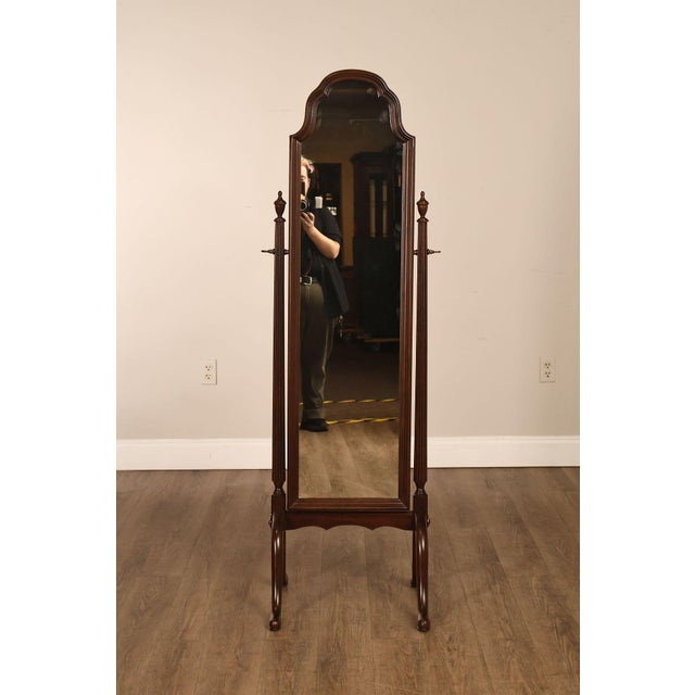 Ethan Allen Georgian Court Cherry Cheval Floor Mirror For Sale - Image 14 of 18