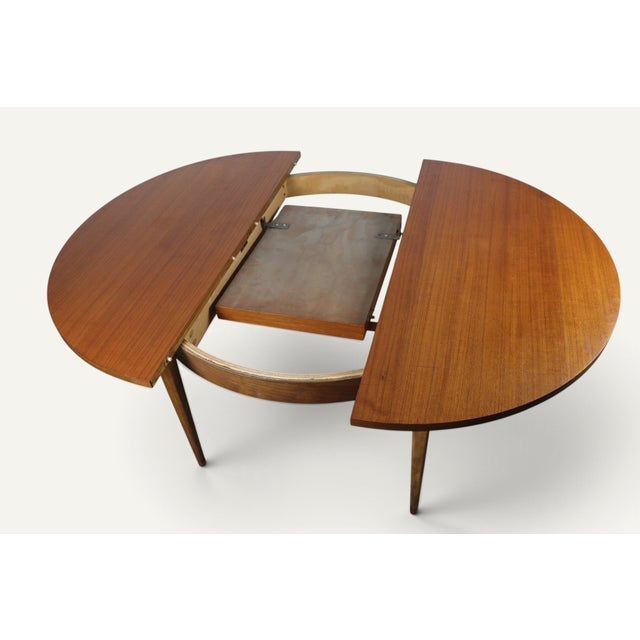 Extendable Round Teak Dining Table, 1960s For Sale - Image 6 of 17