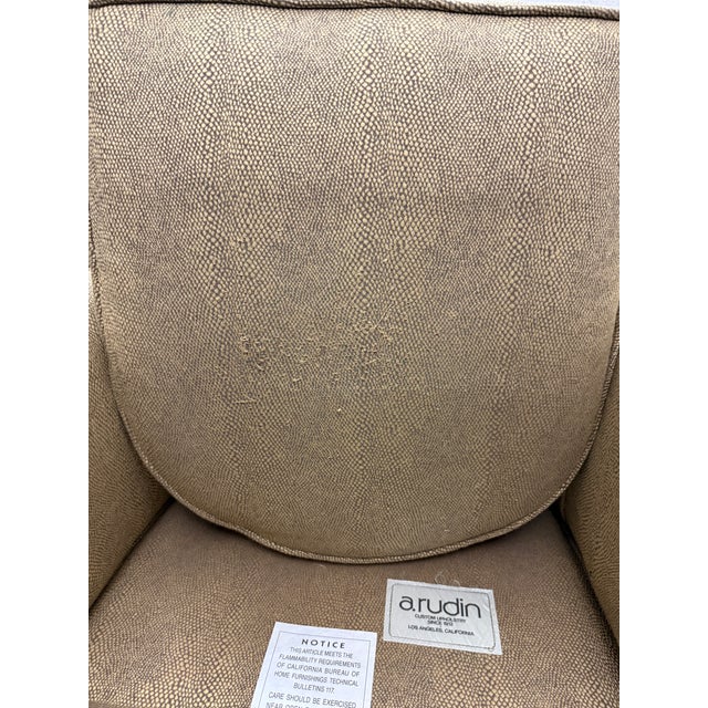 1990s Pair of A. Rudin Model 615 Chairs in Neutral Designer Upholstery For Sale - Image 15 of 18