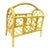 Vintage Rattan Magazine Rack/Lacquered Yellow Finish For Sale