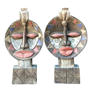Vintage Boho Tribal Masks - Set of 2