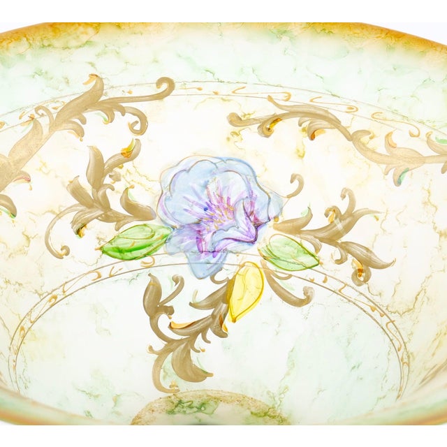 Mid-Century Modern Italian Venetian Art Glass Gilt & Painted Tableware Piece For Sale - Image 4 of 9