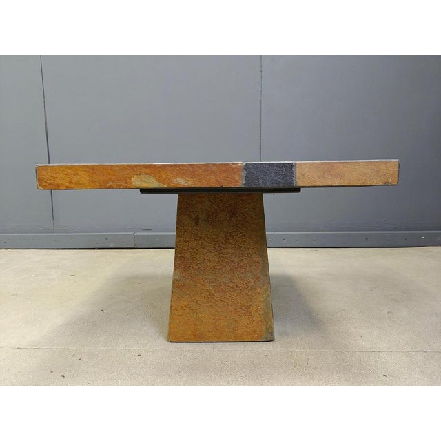Brutalist Slate Stone Coffee Table, 1980s For Sale - Image 10 of 14