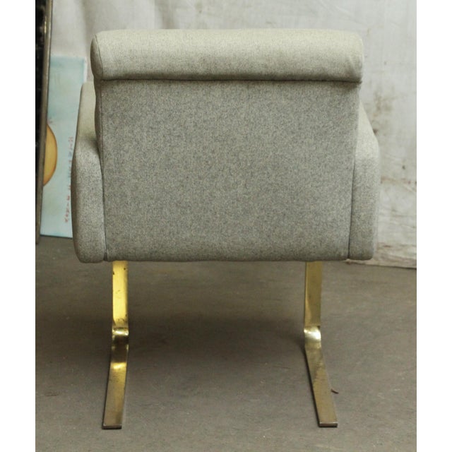 Modern Chair With Brass Plated Legs For Sale - Image 4 of 4