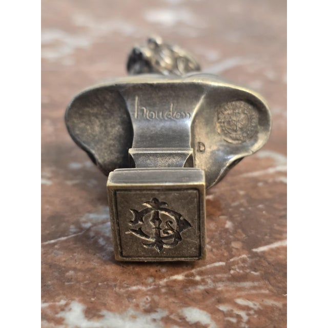 Silvered Bronze Figurine by Signed Houdon, 1849, in Very Good conditions. Designed before 1890 This piece has an...