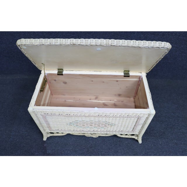 Lexington Furniture Late 20th Century Lexington -Henry Link Attributed Wicker & Cedar Trunk For Sale - Image 4 of 9