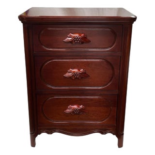Davis Cabinet Company Lillian Russell Cherry Wood Three Drawer Nightstand For Sale