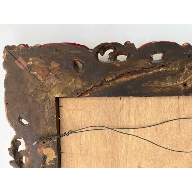 Gold Late 18th Century Baroque Florentine Hand Carved Giltwood Mirror For Sale - Image 8 of 12