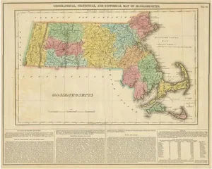 Antique Map of Massachusetts, 1822