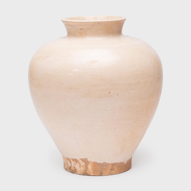 Chinese Chinese Crackled Crème White Vase, C. 1900 For Sale - Image 3 of 6