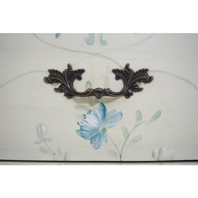White Venetian Paint Decorated Bombe Chest Accent Commode For Sale - Image 8 of 16