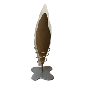 Vintage Large Sculptural Table Lamp With Modern Shape and Metal Base