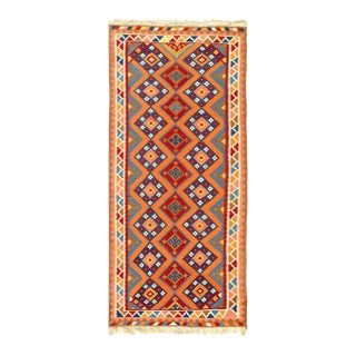 Multi Color Persian Shiraz Kilim 4'7'' X 10'7'' For Sale