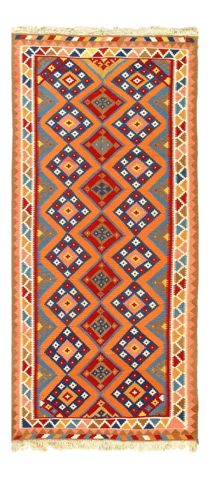 Multi Color Persian Shiraz Kilim 4'7'' X 10'7''