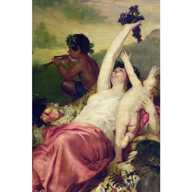 This impressive oil on canvas by Italian painter Angelo Granati presents a richly composed allegorical scene inspired by...