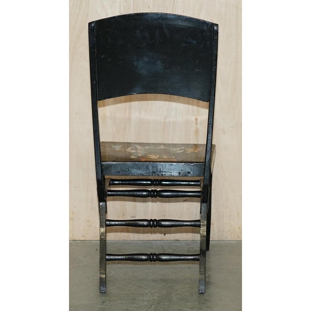 Set of Antique Indian Chinoiserie Campaign Folding Chairs For Sale - Image 14 of 18