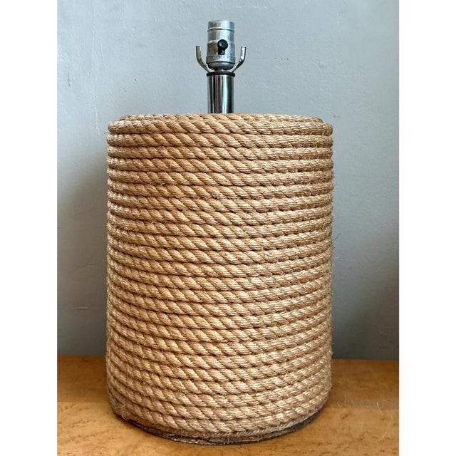 Vintage Rustic Rope Wrapped Lamp For Sale - Image 9 of 12