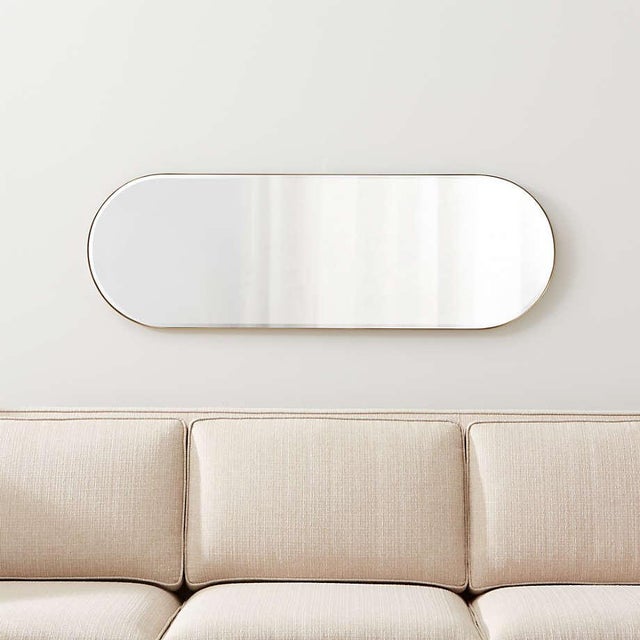 2020s Edge Small Brass Capsule Wall Mirror For Sale - Image 5 of 5