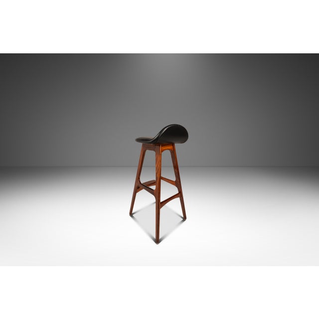Mid-Century Modern Danish Mid-Century Modern Model Od-61 Counter Height Bar Stool in Rosewood & Leather by Erik Buch for o.d. Mobler, Denmark, 1960's For Sale - Image 3 of 18