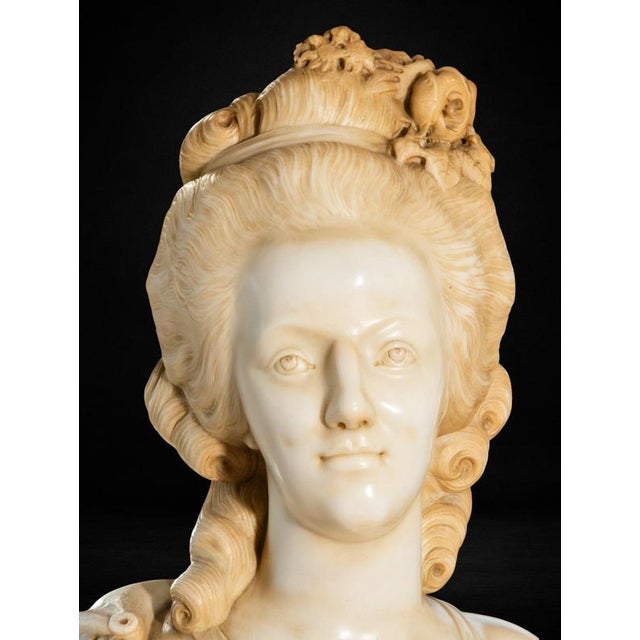 Unknown, Bust of Marie Antoinette, Carrara Marble For Sale - Image 3 of 9