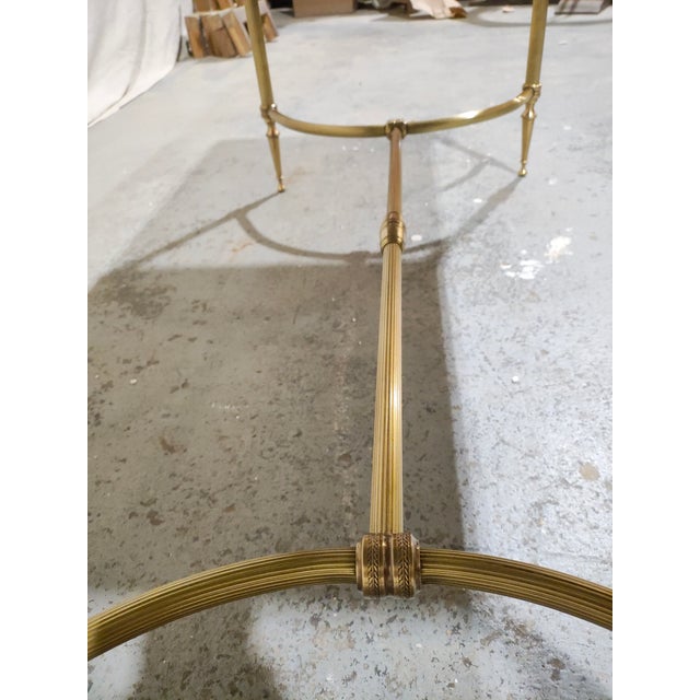 Brass 1940s French Louis XVI Style Brass & Marble Cocktail Table With Pierced Gallery For Sale - Image 8 of 8