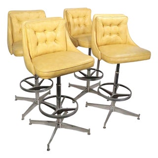 Set of Four Swivel Bar Stools by Daystrom C. 1979 For Sale