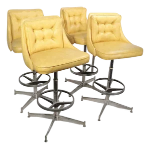 Set of Four Swivel Bar Stools by Daystrom C. 1979