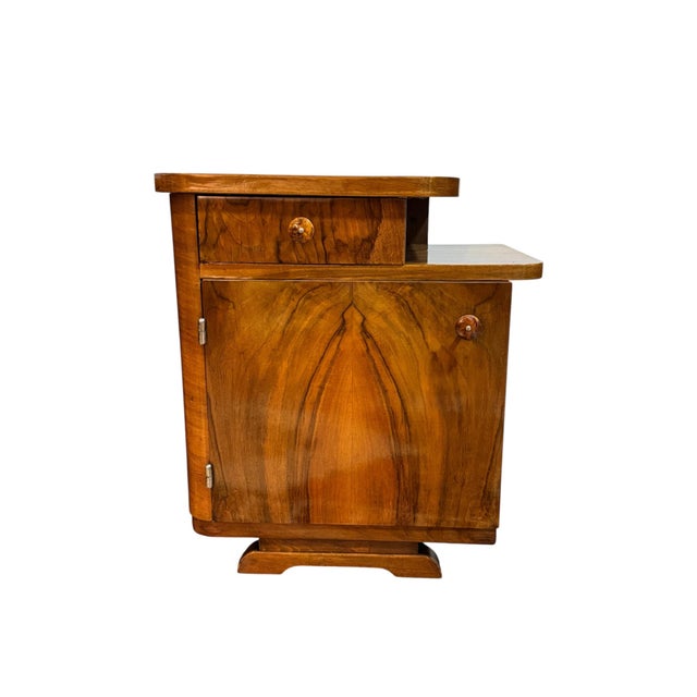 Bauhaus Art Deco Nightstands, Central Europe 1930s, Set of 2 For Sale - Image 3 of 13