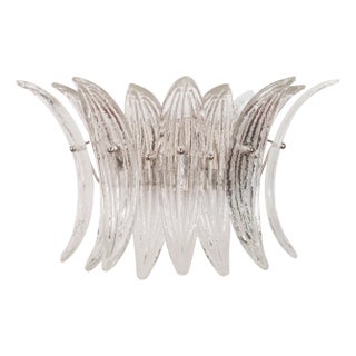 Murano Glass Wall Sconce with Leaves, Italy, 1980s For Sale
