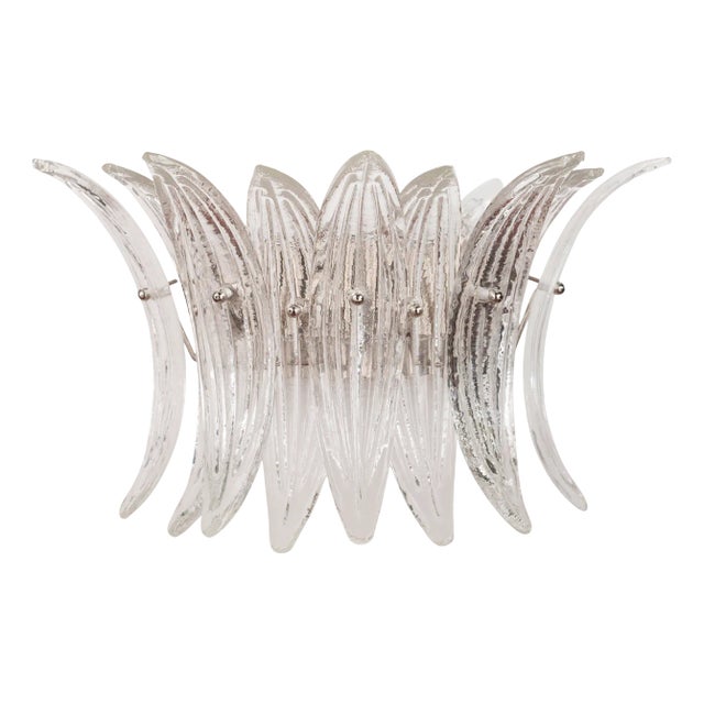 Murano Glass Wall Sconce with Leaves, Italy, 1980s For Sale