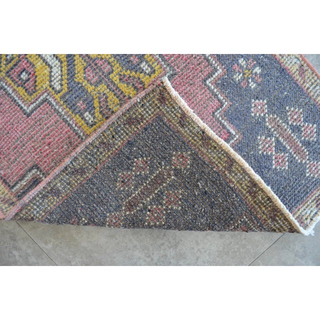 Hand Knotted Door Mat, Entryway Rug, Bath Mat, Kitchen Decor, Small Rug, Turkish Rug - 1′9″ × 3′6″ For Sale - Image 4 of 5