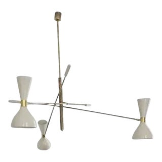 'Triennale' Style Adjustable Three-Arm Chandelier For Sale