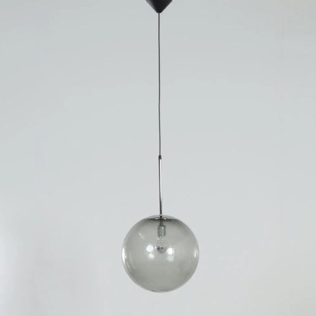 1970s Hanging Lamps in Bubble Glass from Peill & Putzler, 1970s, Set of 2 For Sale - Image 5 of 12