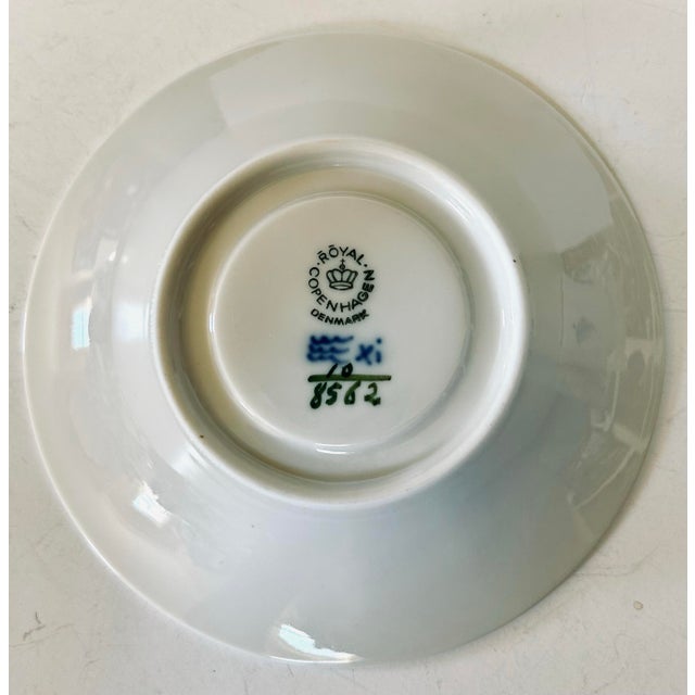 White Royal Copenhagen Blue Flower Demitasse Cup and Saucer For Sale - Image 8 of 10
