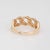 1990s Vintage Diamond Curb Link Ring Sz 7 Yellow Gold Pavé Chain Link Statement Band For Sale - Image 5 of 7