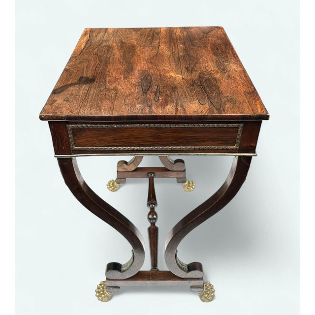 Brown Antique English Regency Rosewood Occasional Side or Work Table Circa 1815 For Sale - Image 8 of 9