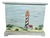 Late 20th Century Hand Painted Lighthouse Wood Box-Coastal Nautical Storage-Cottage-Beach-Keepsake For Sale