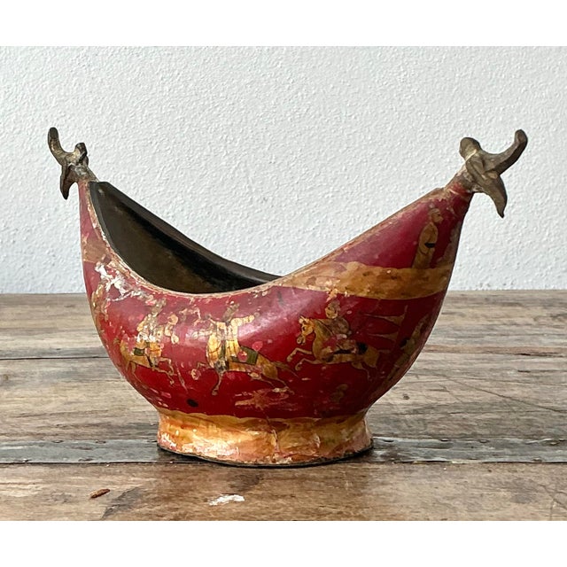 Vintage Chinoiserie Brass Bowl For Sale - Image 9 of 12