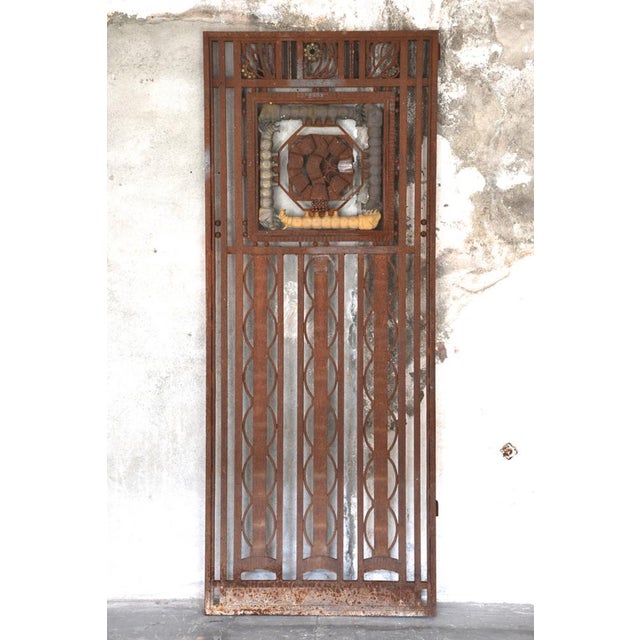 Metal and Bronze Ironwork Entrance Door by Charles Piguet Lyon, 1919 For Sale - Image 17 of 18