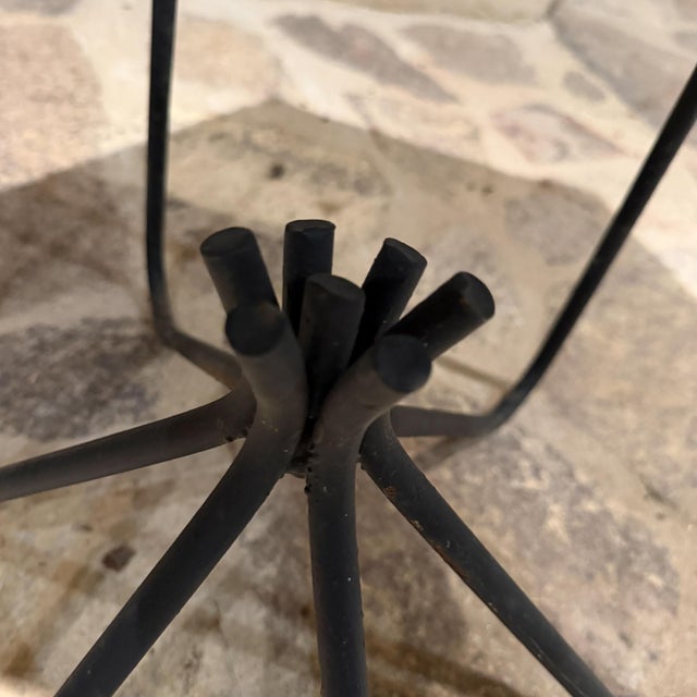1960s French Side Accent Table Hexagonal Stone Iron For Sale - Image 14 of 17