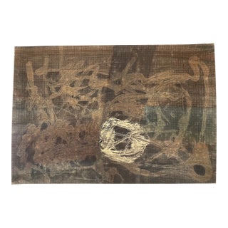1990s Dark Modern Abstract Painting on Paper For Sale
