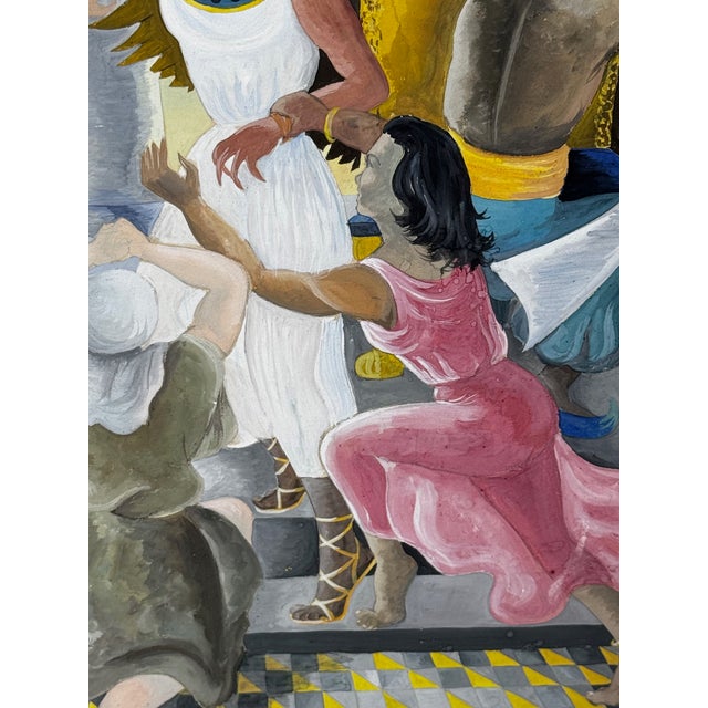 Gold Signed Mid-Century British Surrealist Watercolour Death of Cleopatra Framed For Sale - Image 8 of 12